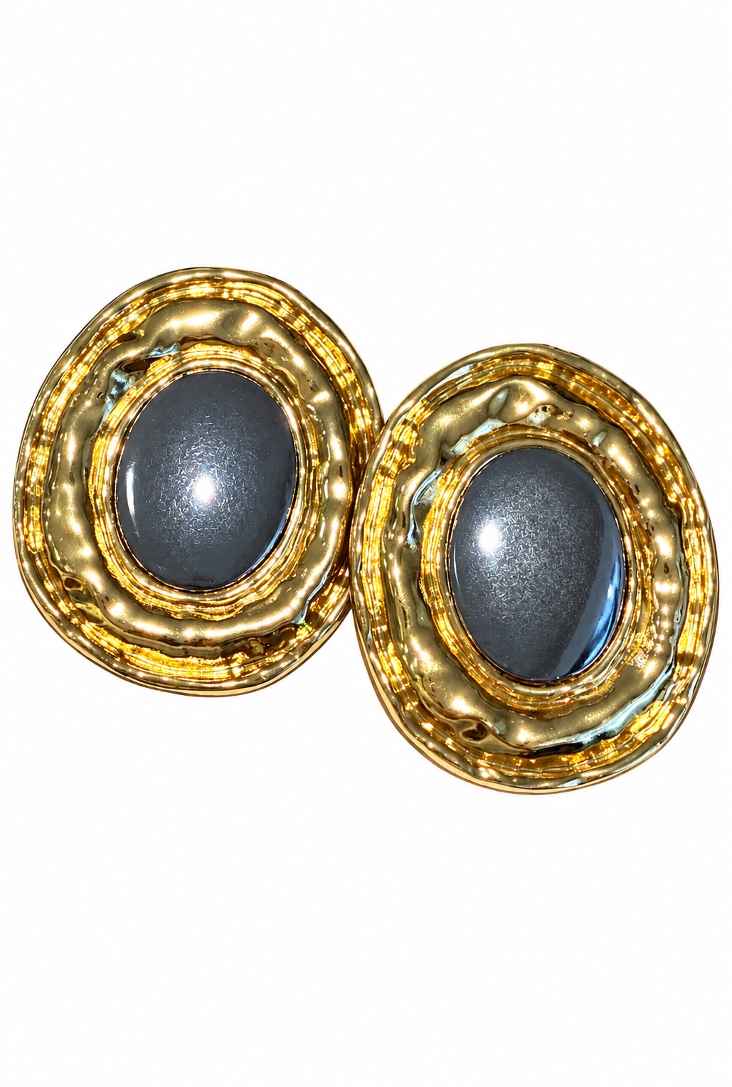 Aretes Plateados Con Dorado