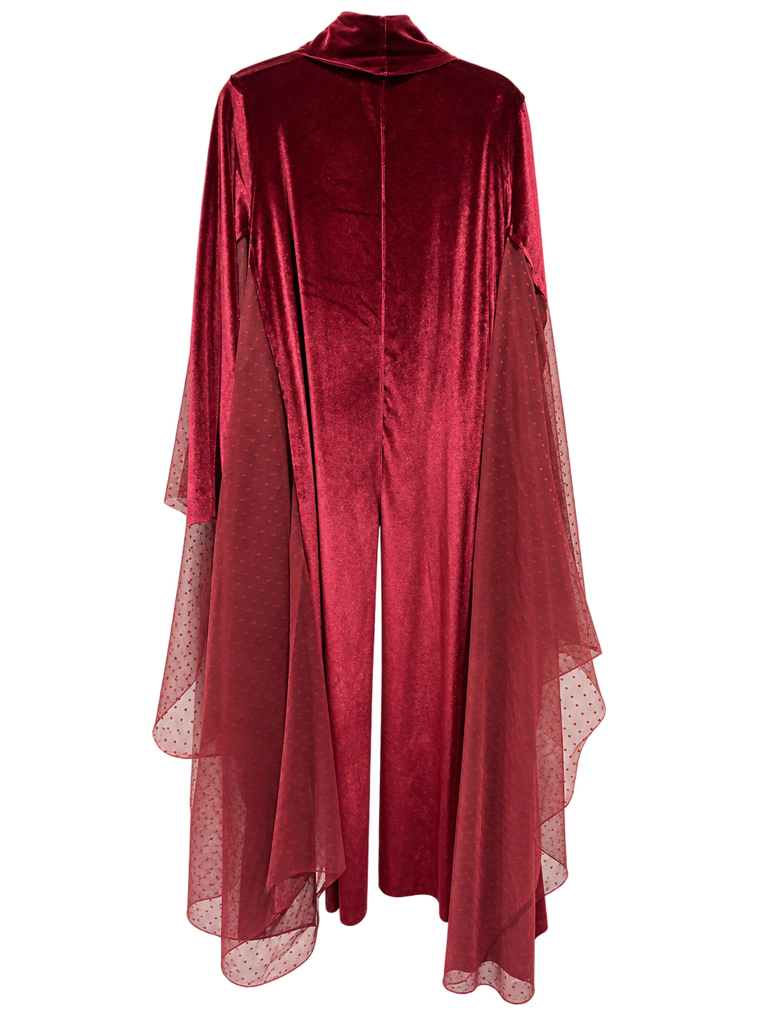 Traje Mesh Terciopelo Vino