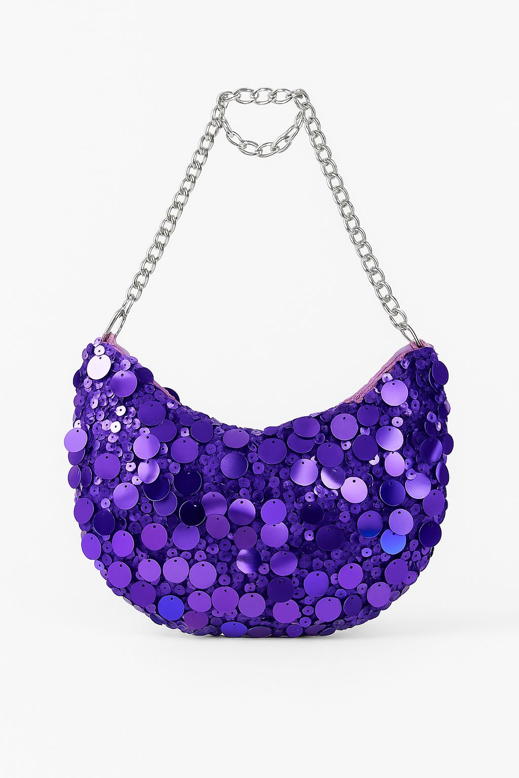 Bolsa morada lentejuelas