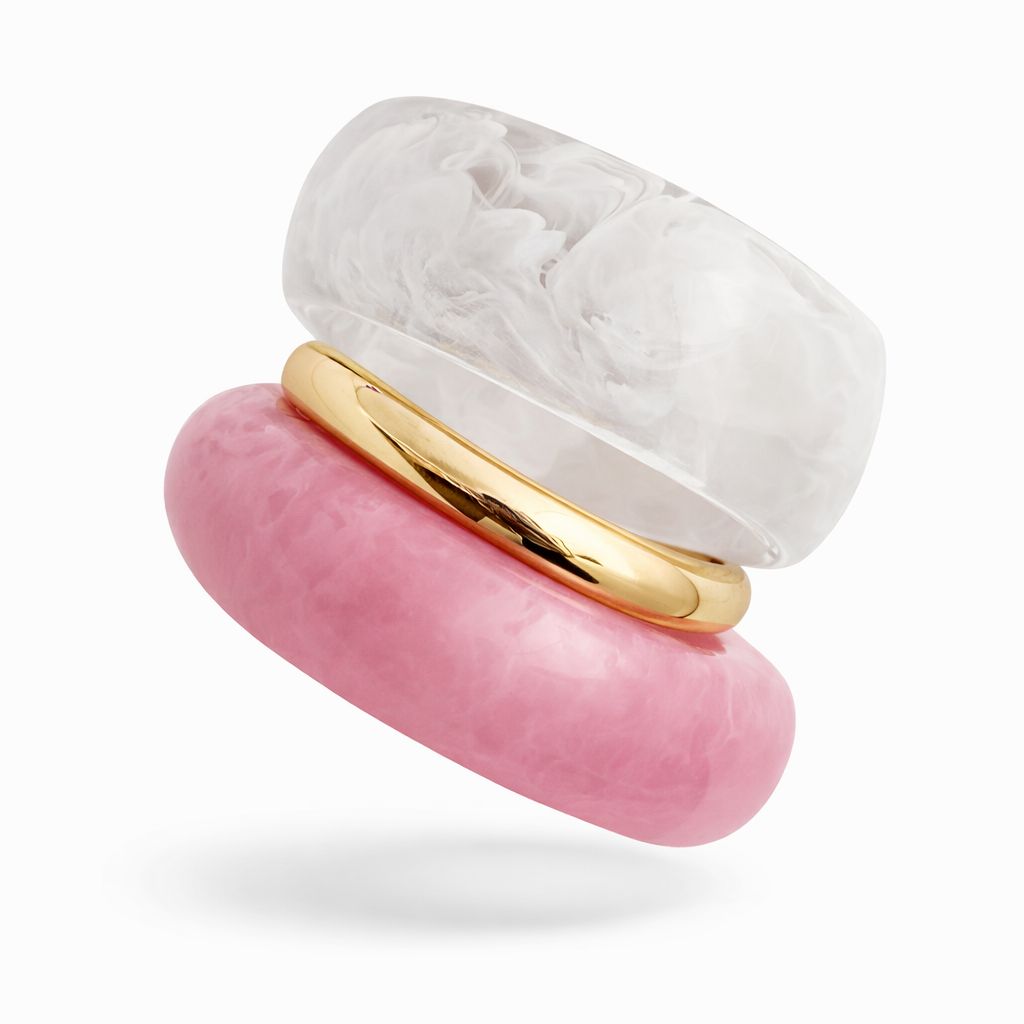 Set de pulseras acrilico Pink
