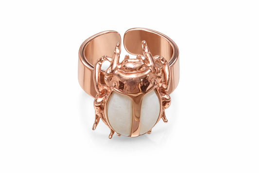 Anillo Escarabajo Blanco