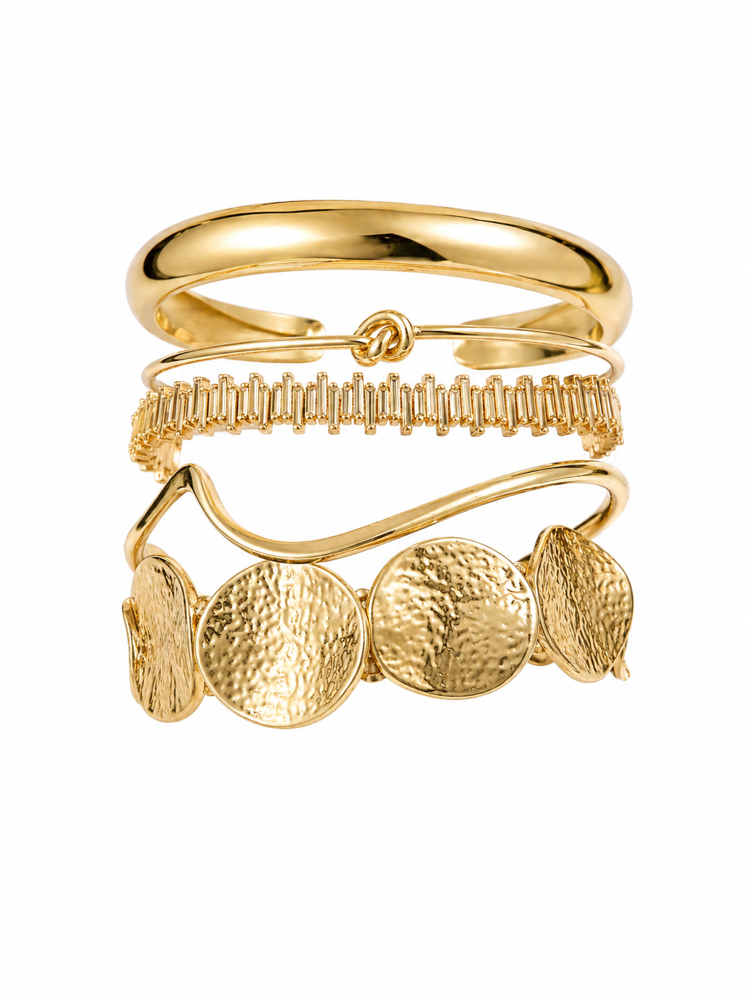 Set de 5 pulseras dorado
