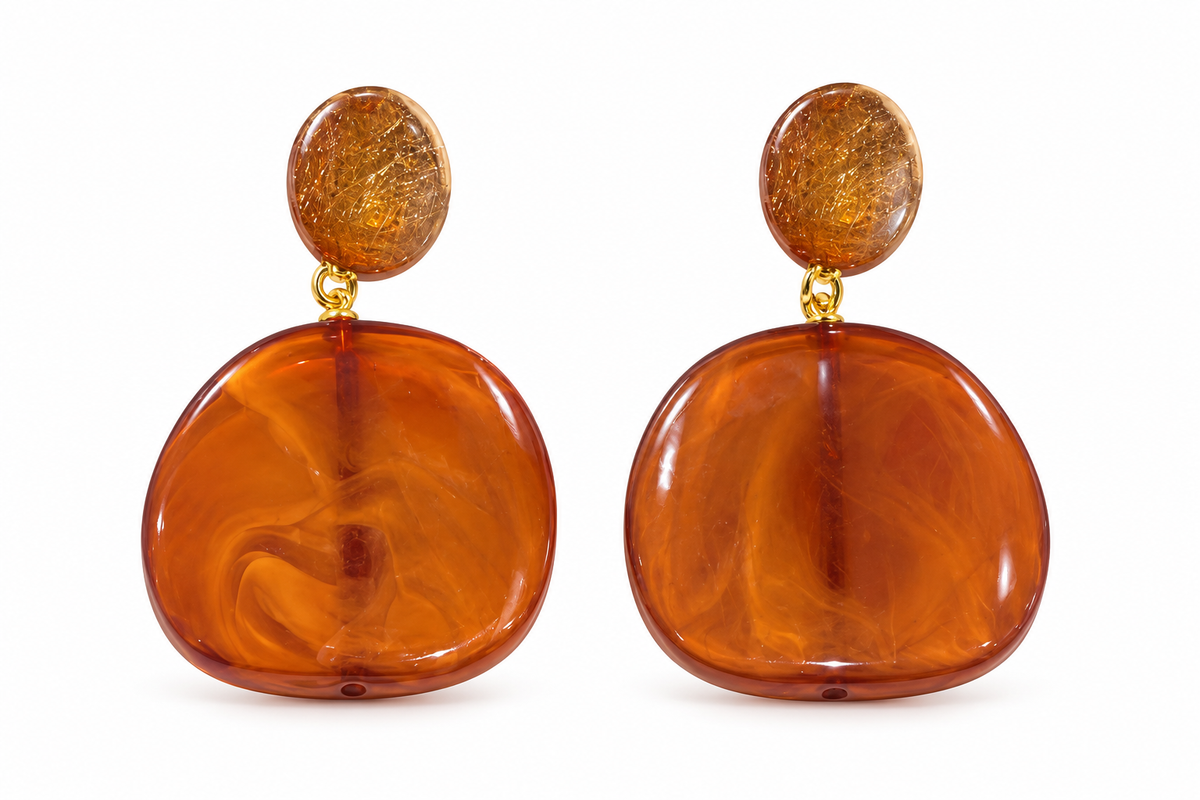 Pendientes Resina Marrón