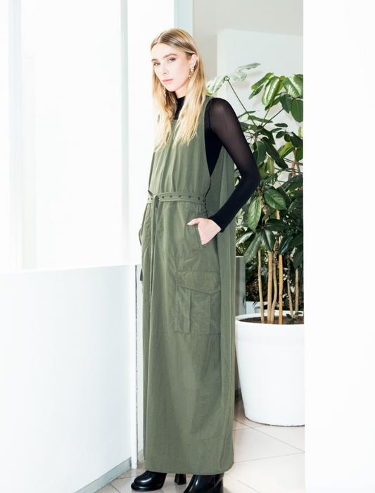 Maxi vestido bolsa cargo