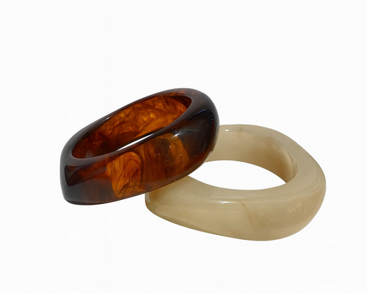 Set de 2 pulseras de acrilico