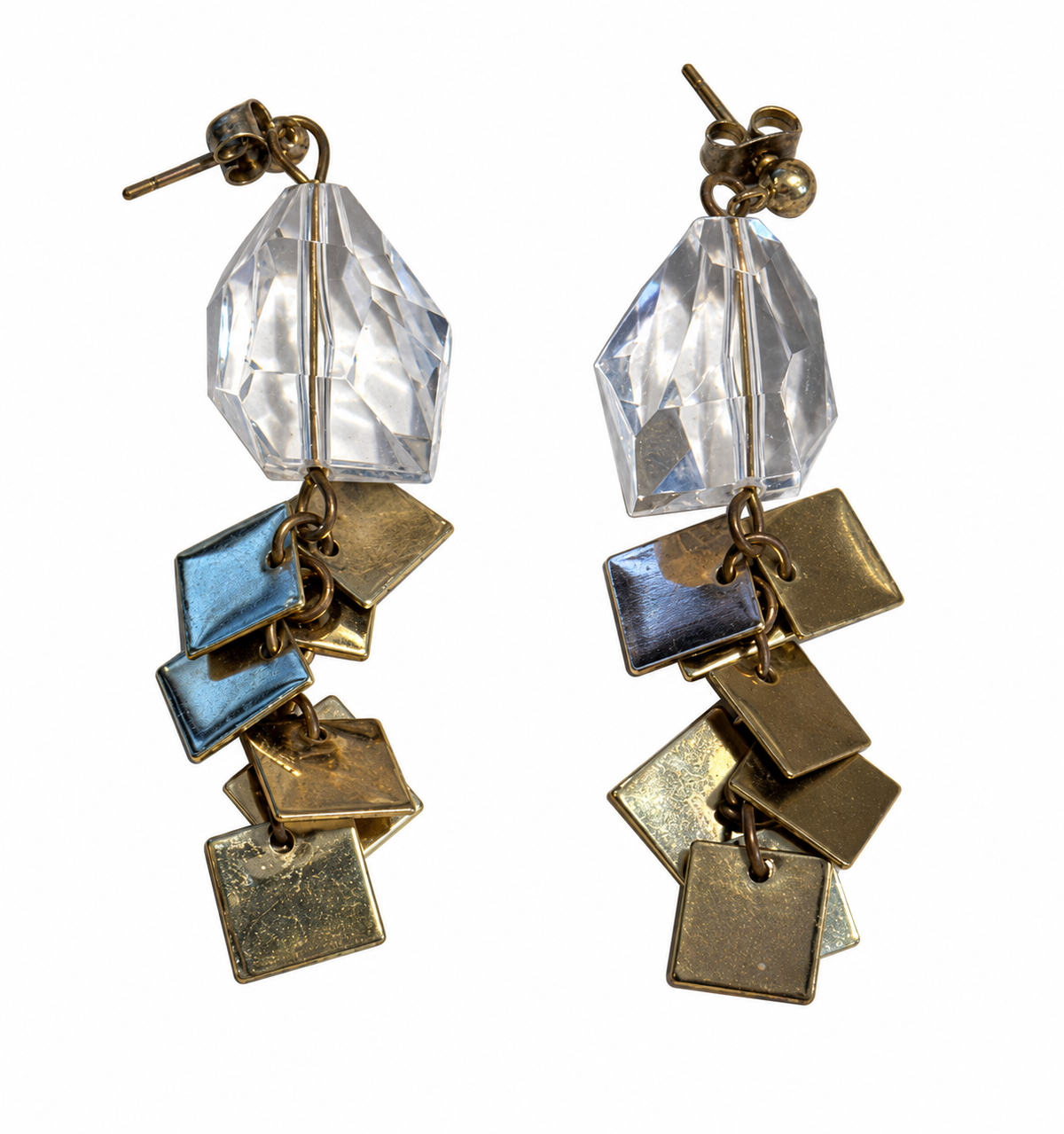 Aretes Cuadrados Dorados