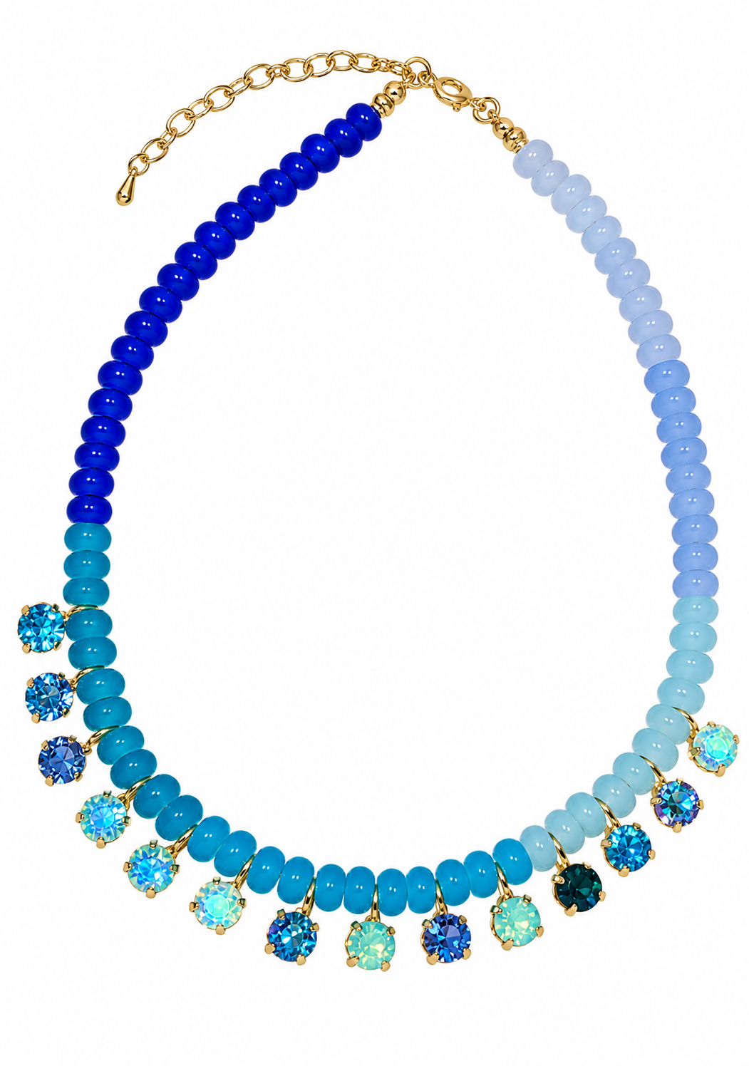 Collar Círculos Azules con Diamantes