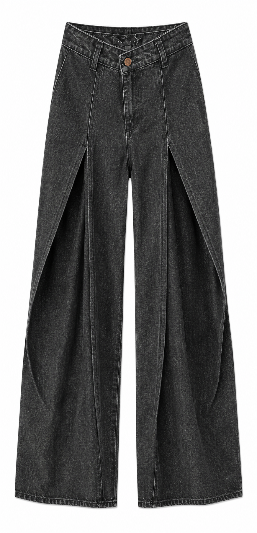 Pantalón Abierto Mezclilla Jaspeado azul