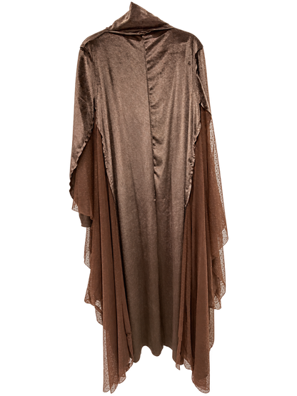 Traje Mesh Terciopelo Café