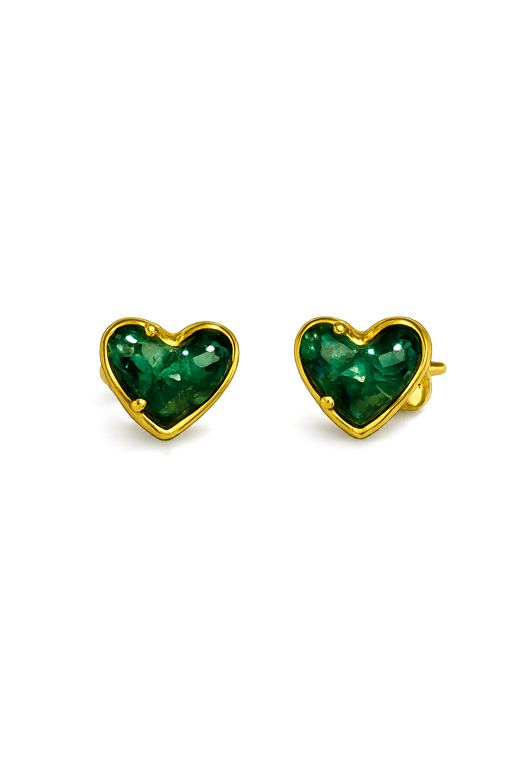 Topo pequeño Corazón Resinado Esmeralda