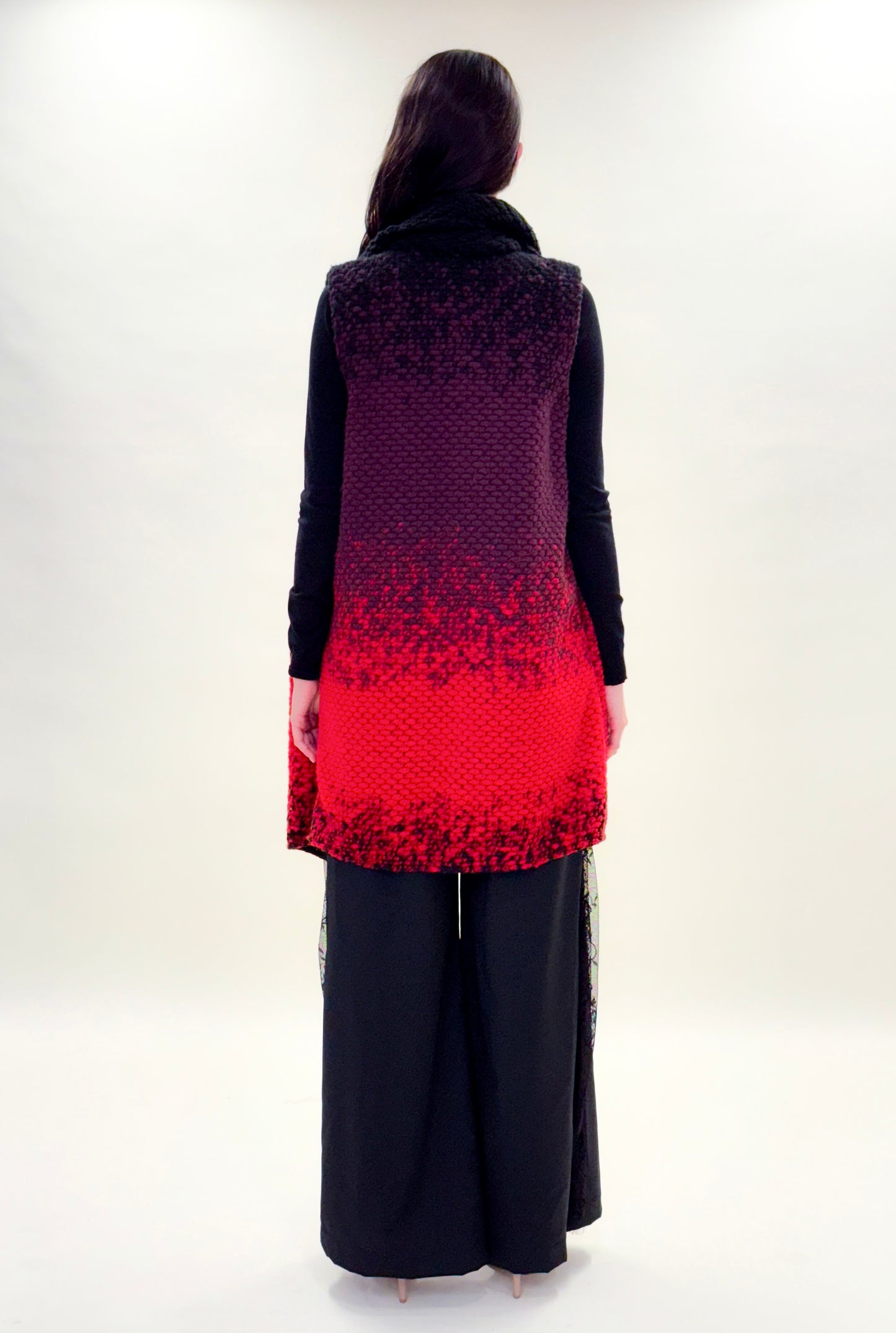 Chaleco Maxi Solapa de Punto