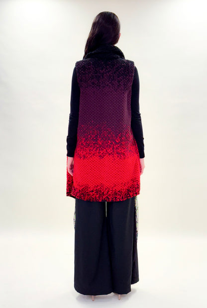 Chaleco Maxi Solapa de Punto