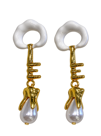 Aretes Llave Blanco