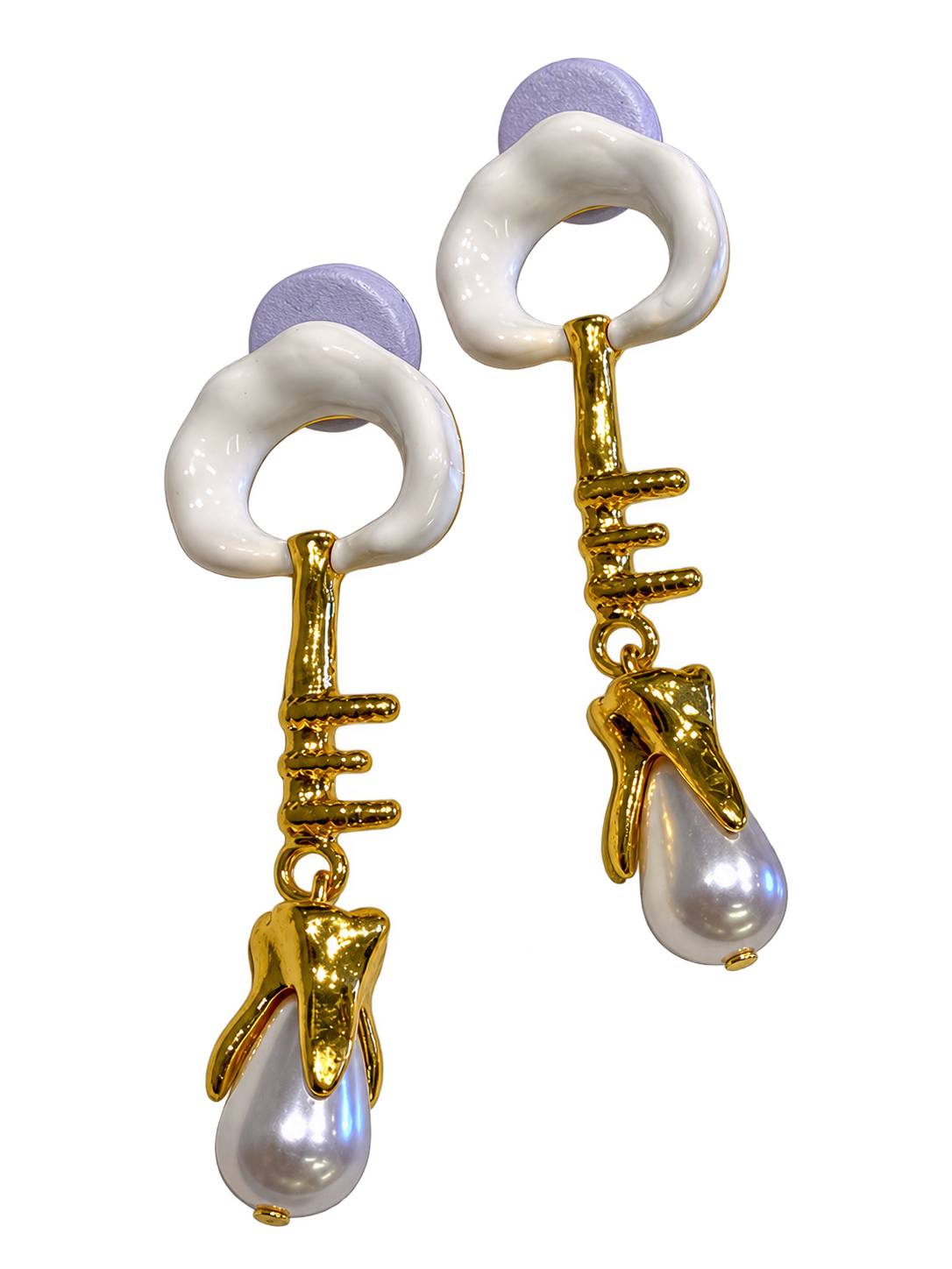 Aretes Llave Blanco