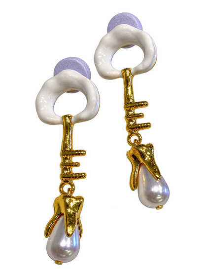 Aretes Llave Blanco