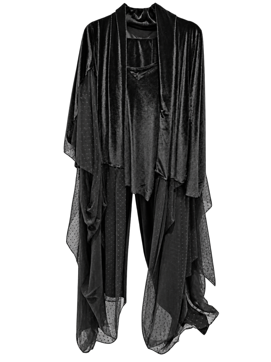 Traje Mesh Terciopelo Negro