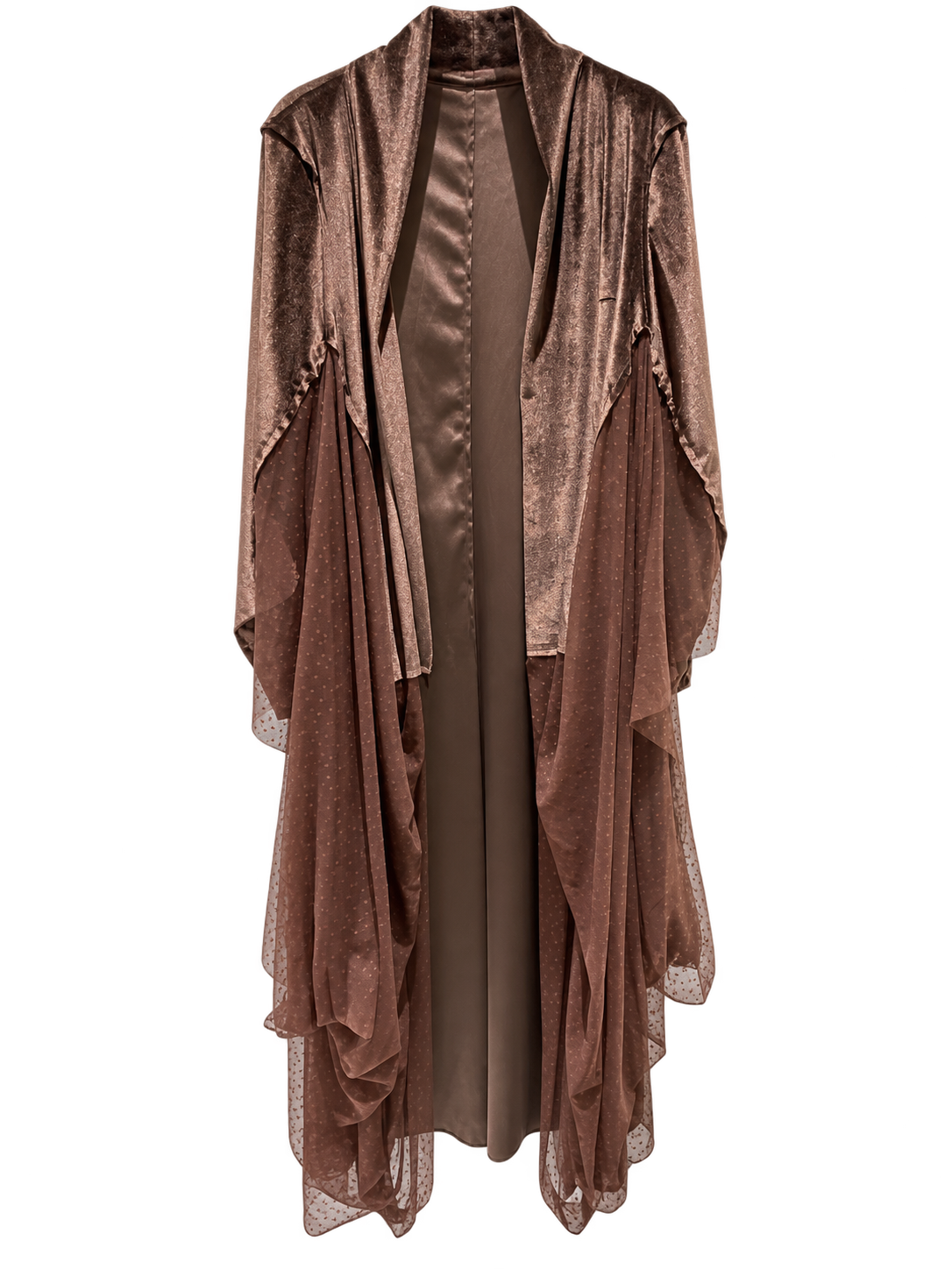 Traje Mesh Terciopelo Café