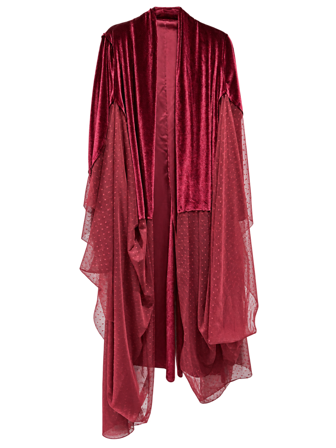 Traje Mesh Terciopelo Vino