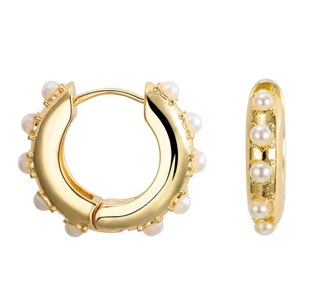 Argollas de Perlas dorado