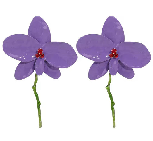 Aretes grandes de Flor
