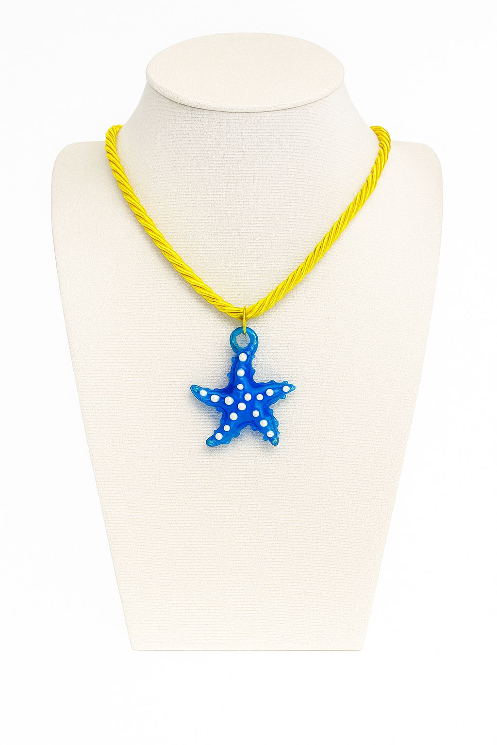 Collar de estrella marina azul con correa