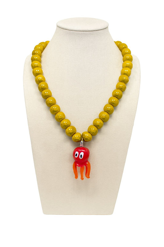 Collar de pulpo con cuentas de vidrio