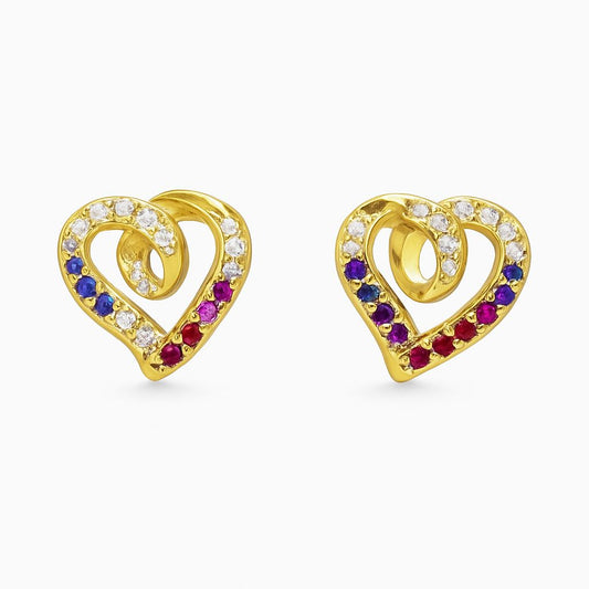 Aretes Corazón rojo y azúl
