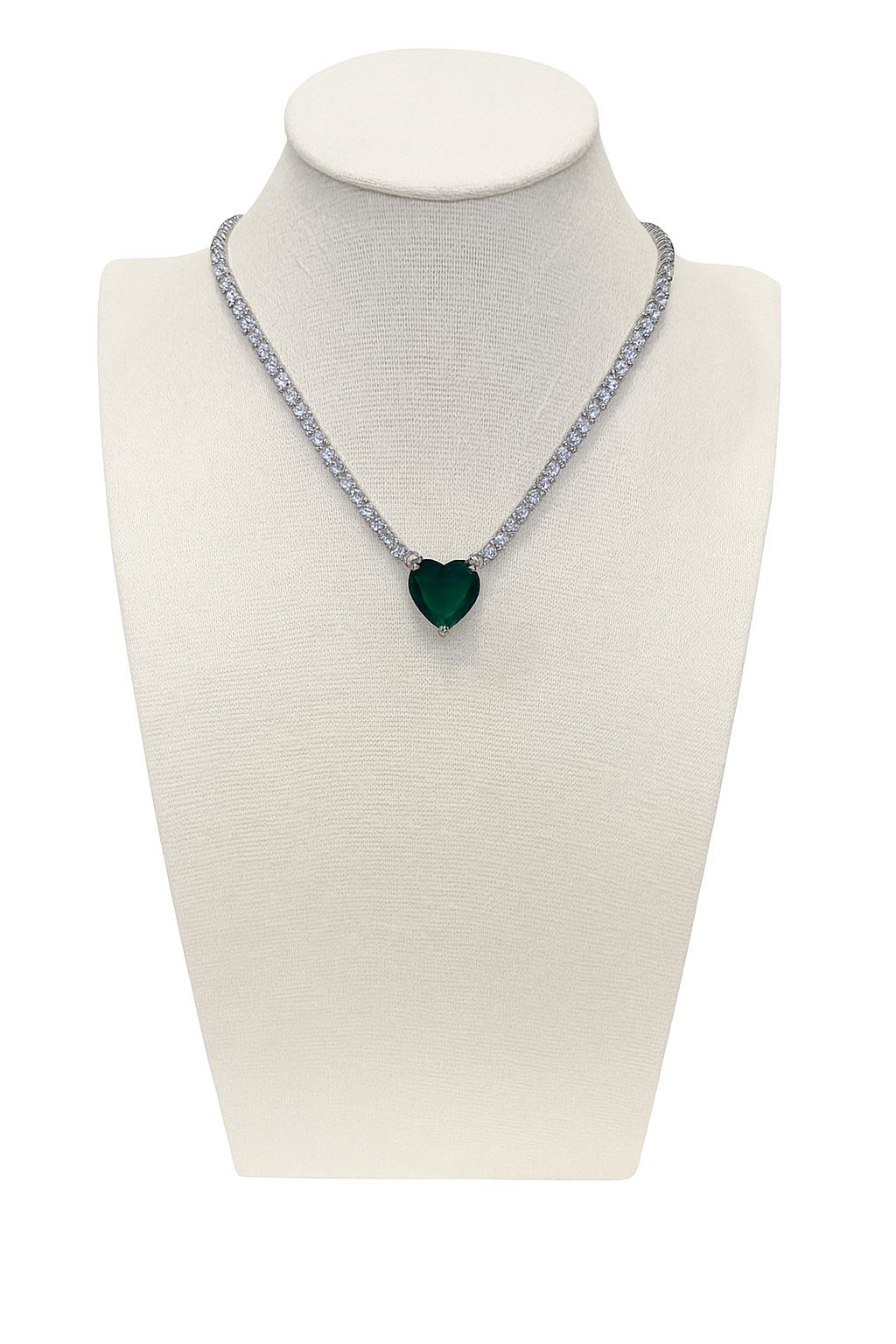 Collar Tennis con zirconias y corazón