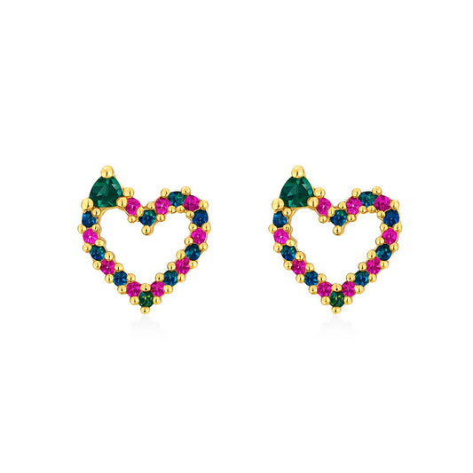 Aretes corazón con corazón