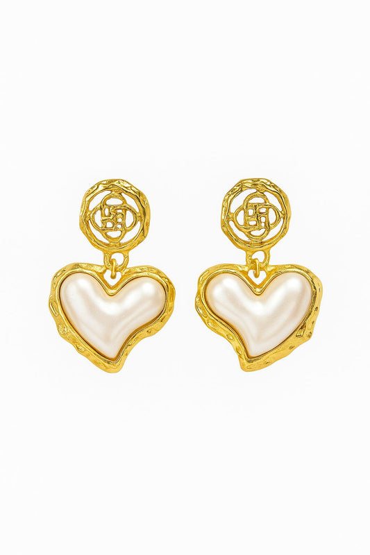 Aretes de Corazón con perla