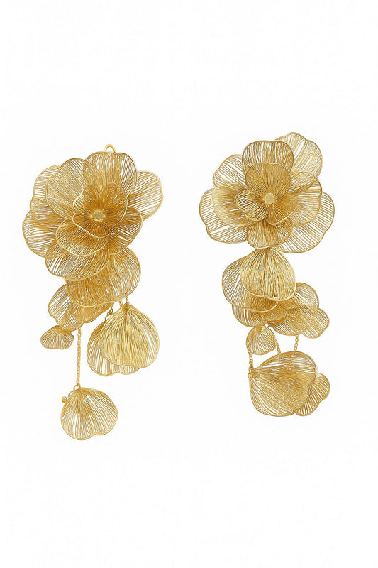 Aretes de flor largos