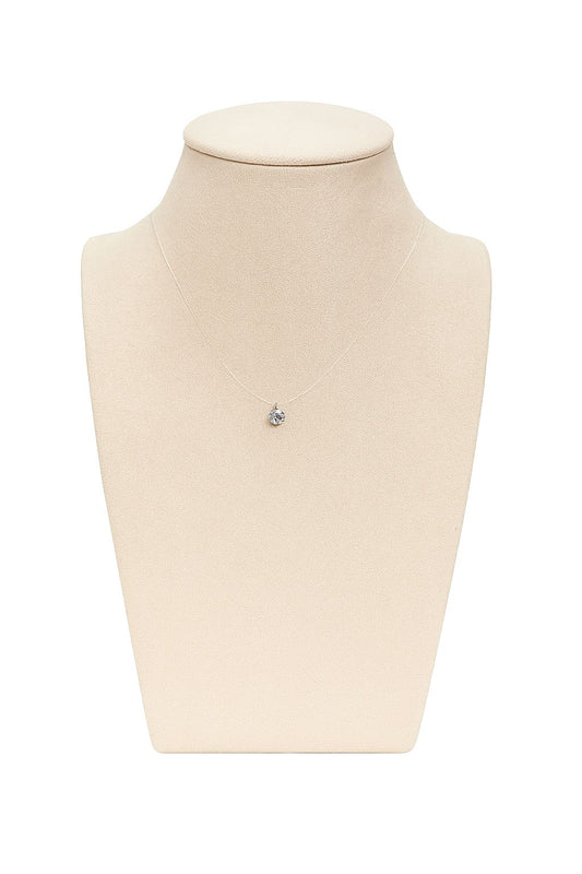Collar de hilo de pescar con zirconia