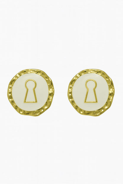 Aretes redondos grandes esmaltados