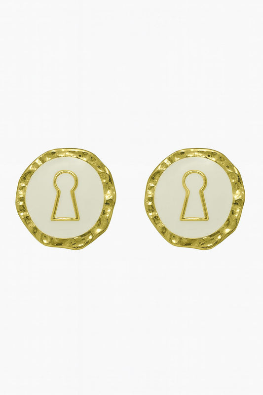 Aretes redondos grandes esmaltados