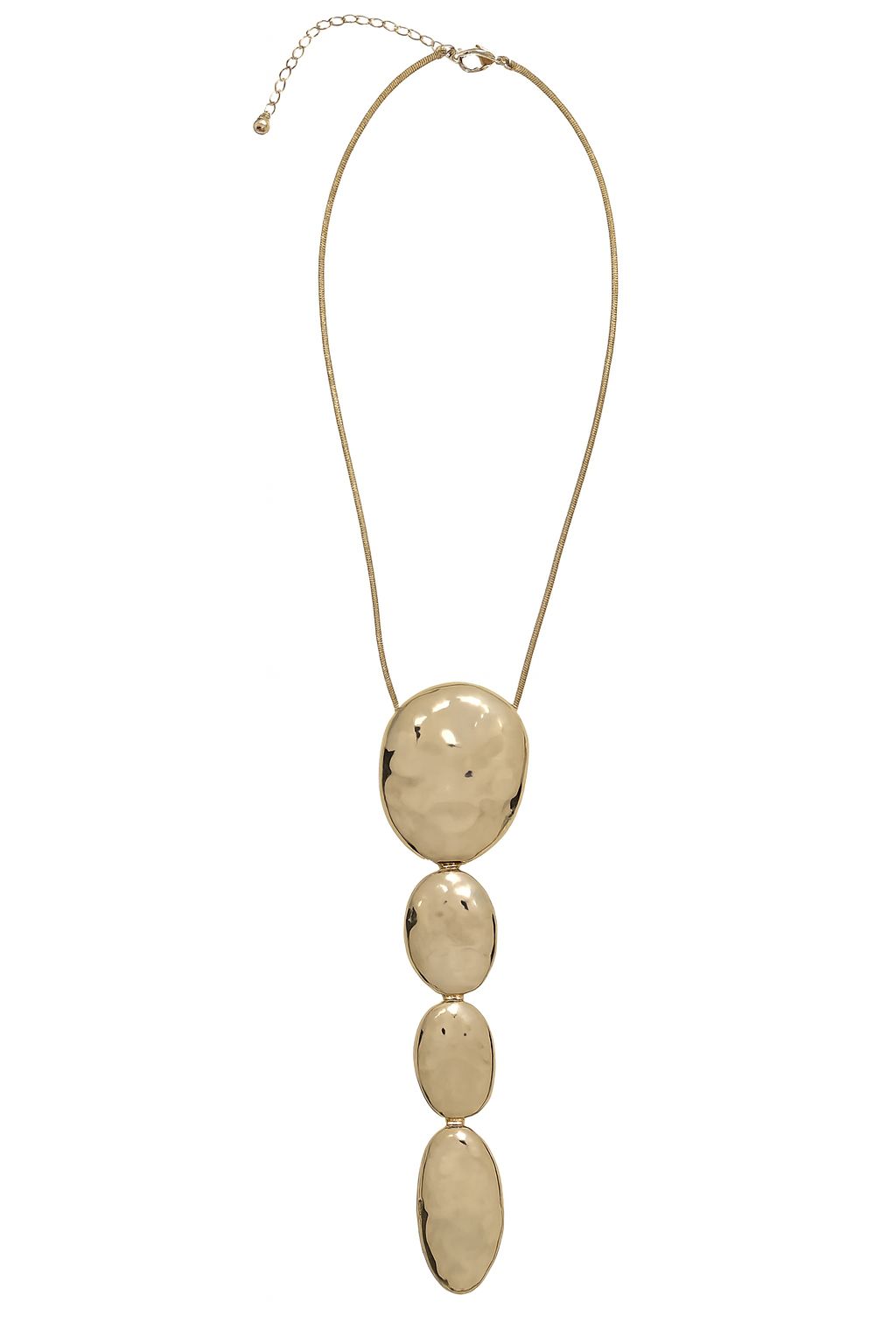 Juego de collar y aretes de ovalos dorados