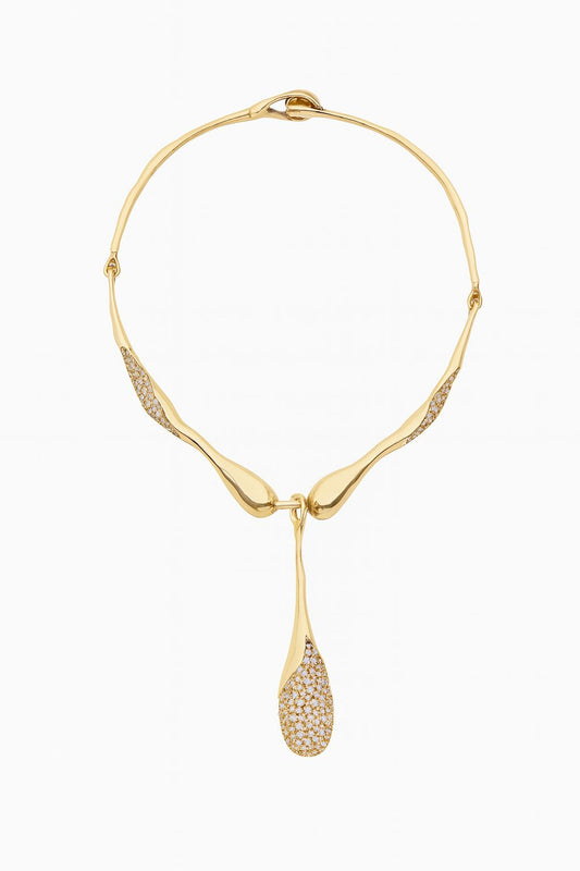 Collar de gota con piedras