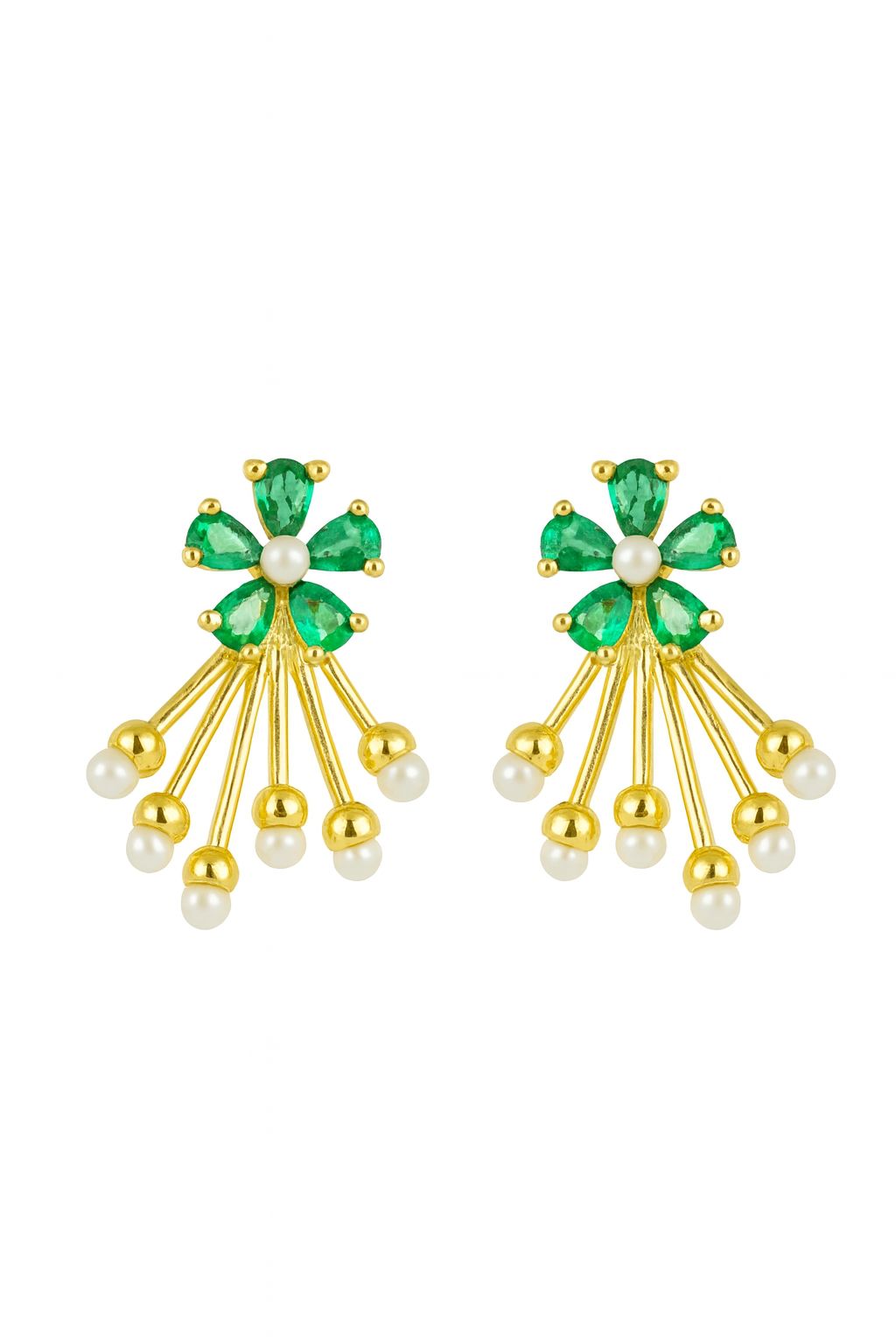 Aretes flor verde