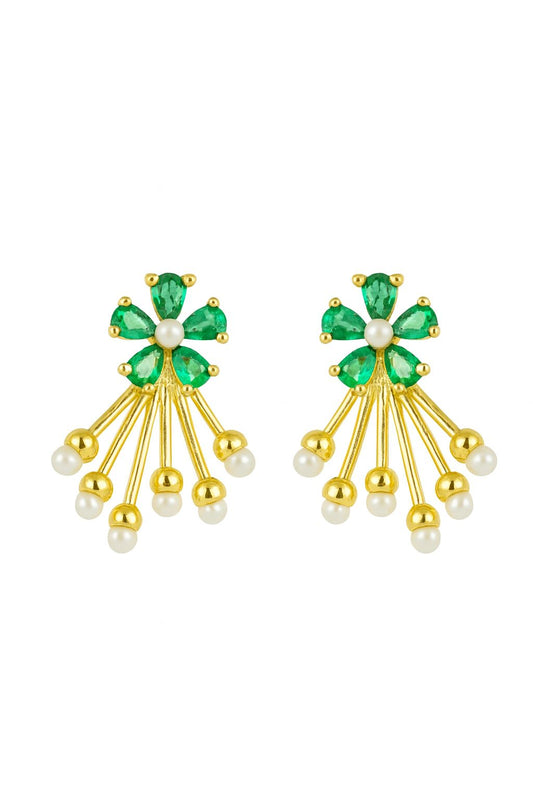 Aretes flor verde