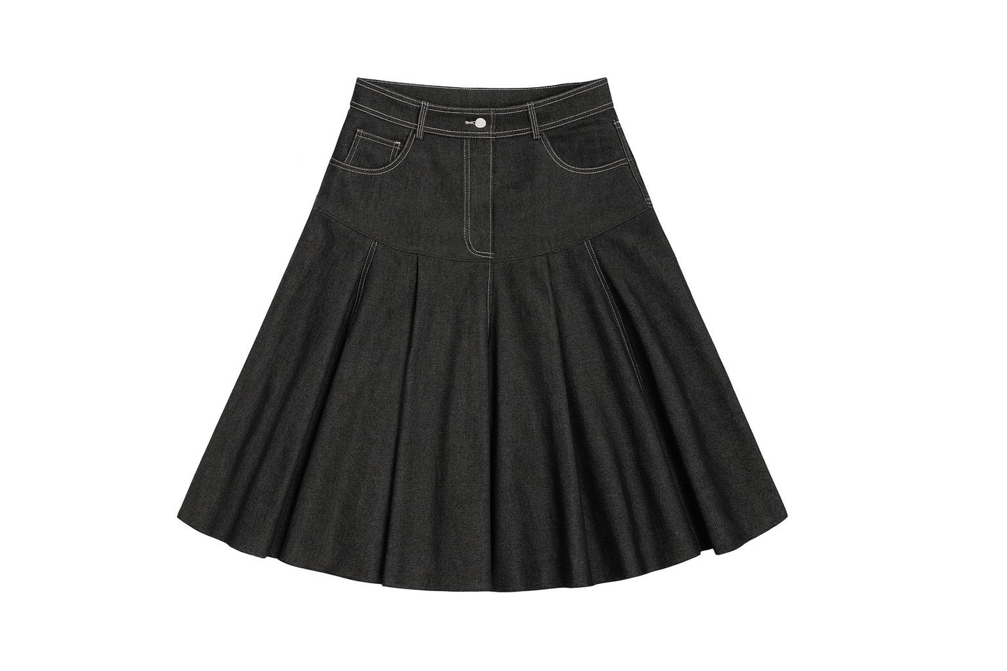 Falda Circular Denim Negro