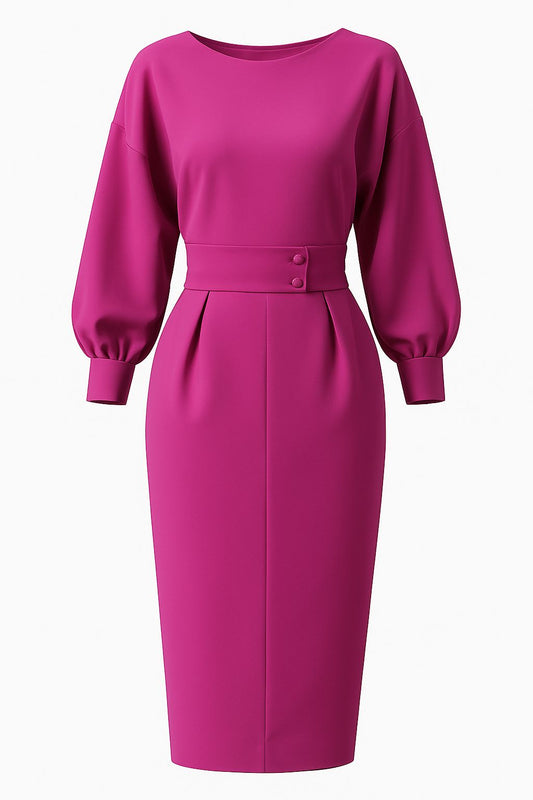 Vestido Gloria crepe bugambilia