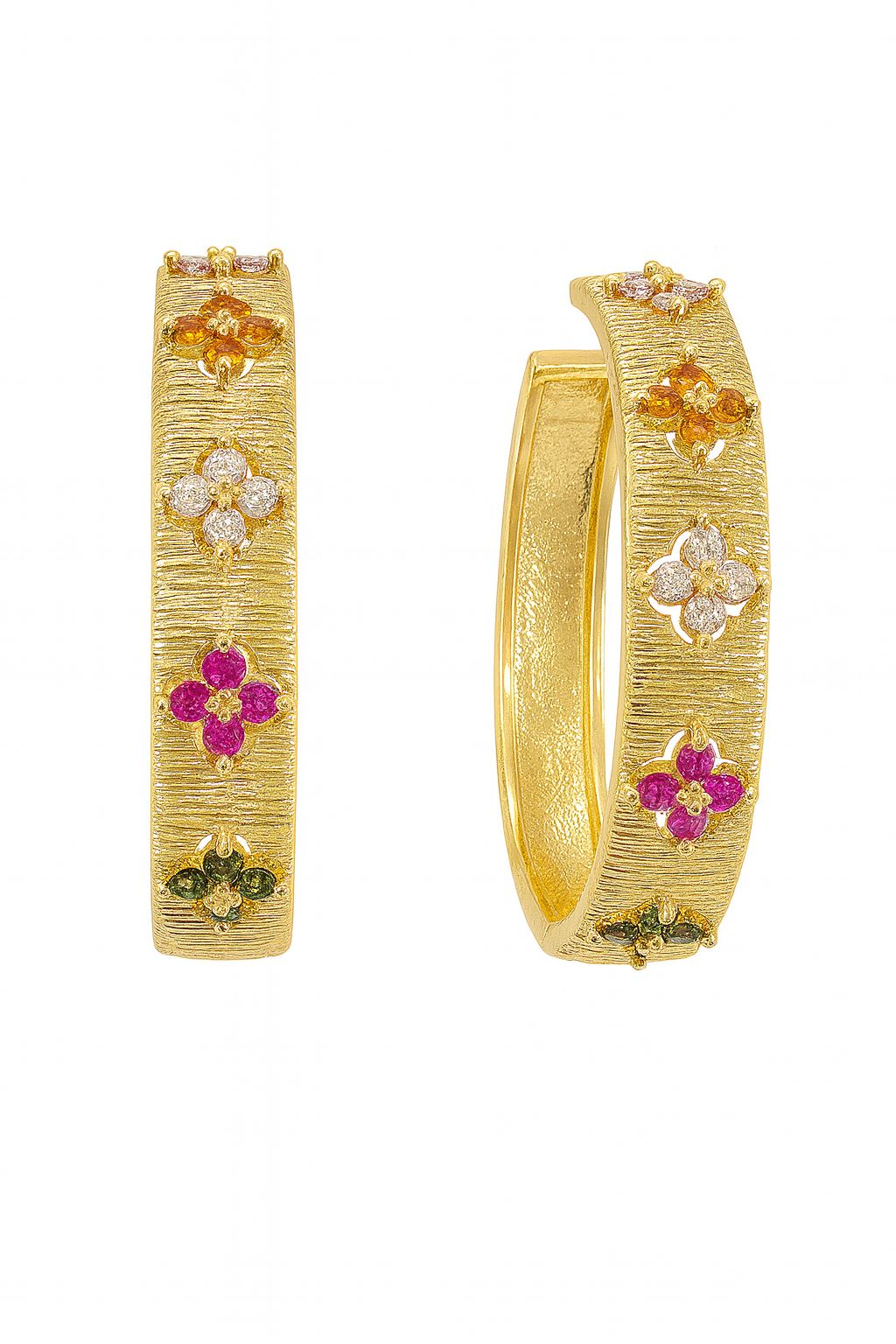 Argollas con Flor Zirconia