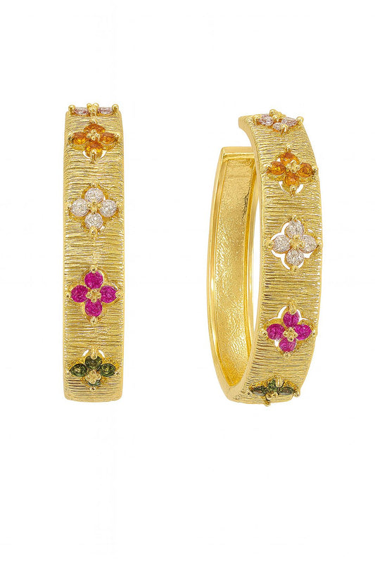 Argollas con Flor Zirconia