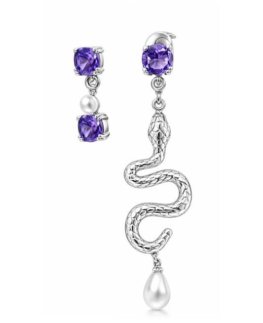 Aretes Serpiente Amatista
