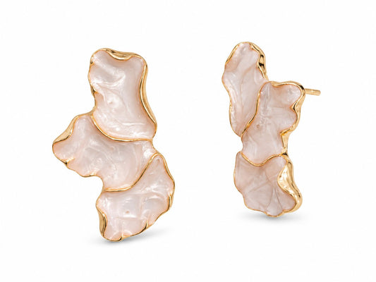 Aretes chicos media flor esmaltados
