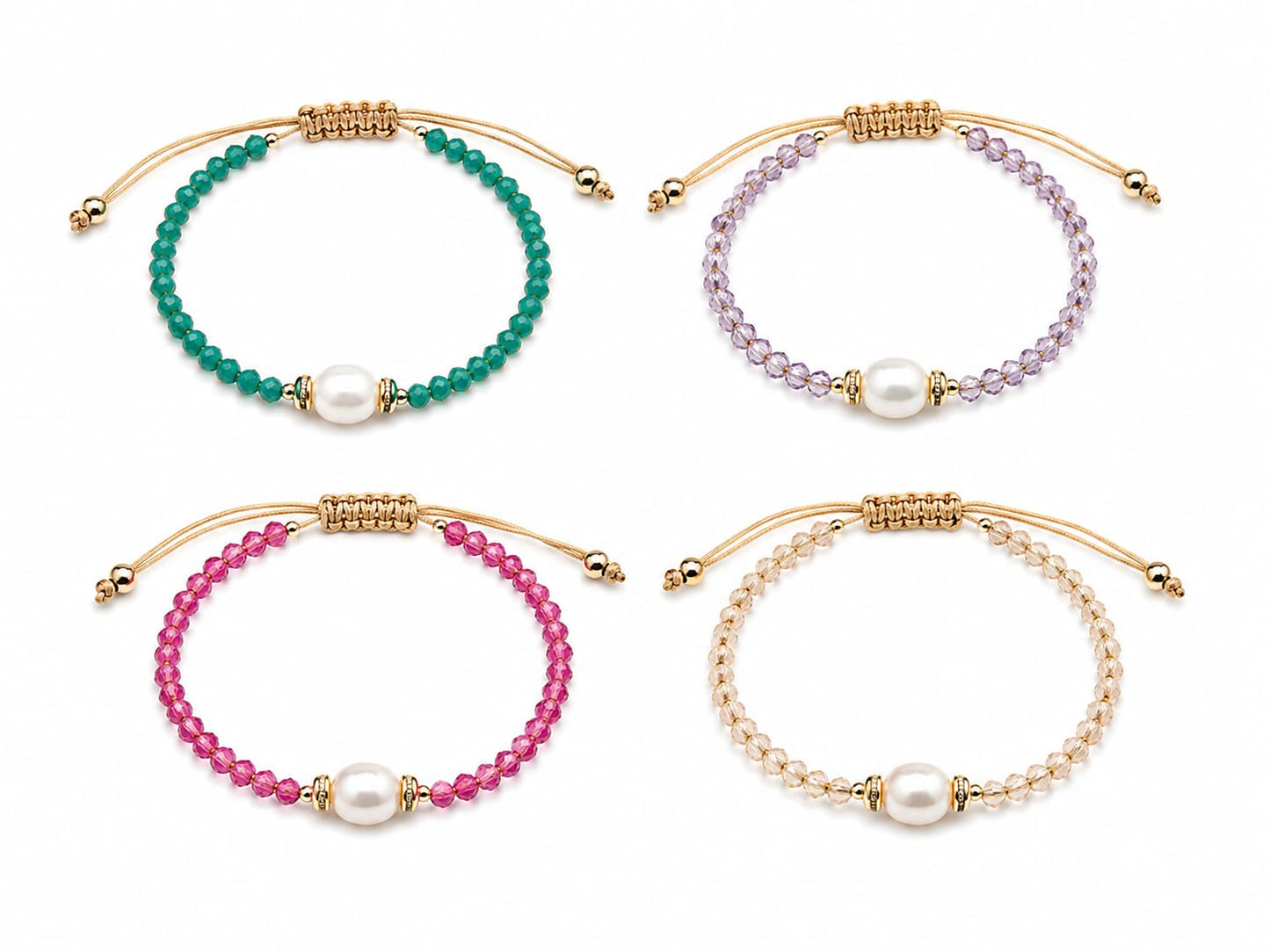 Pulsera de cristal con perlas