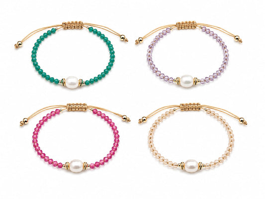 Pulsera de cristal con perlas