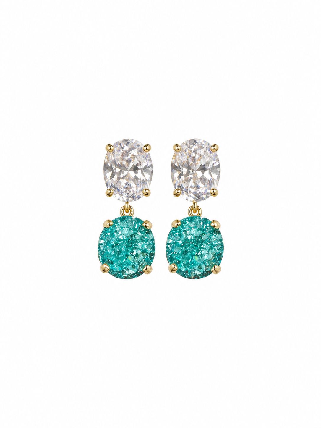 Aretes cristal Verde