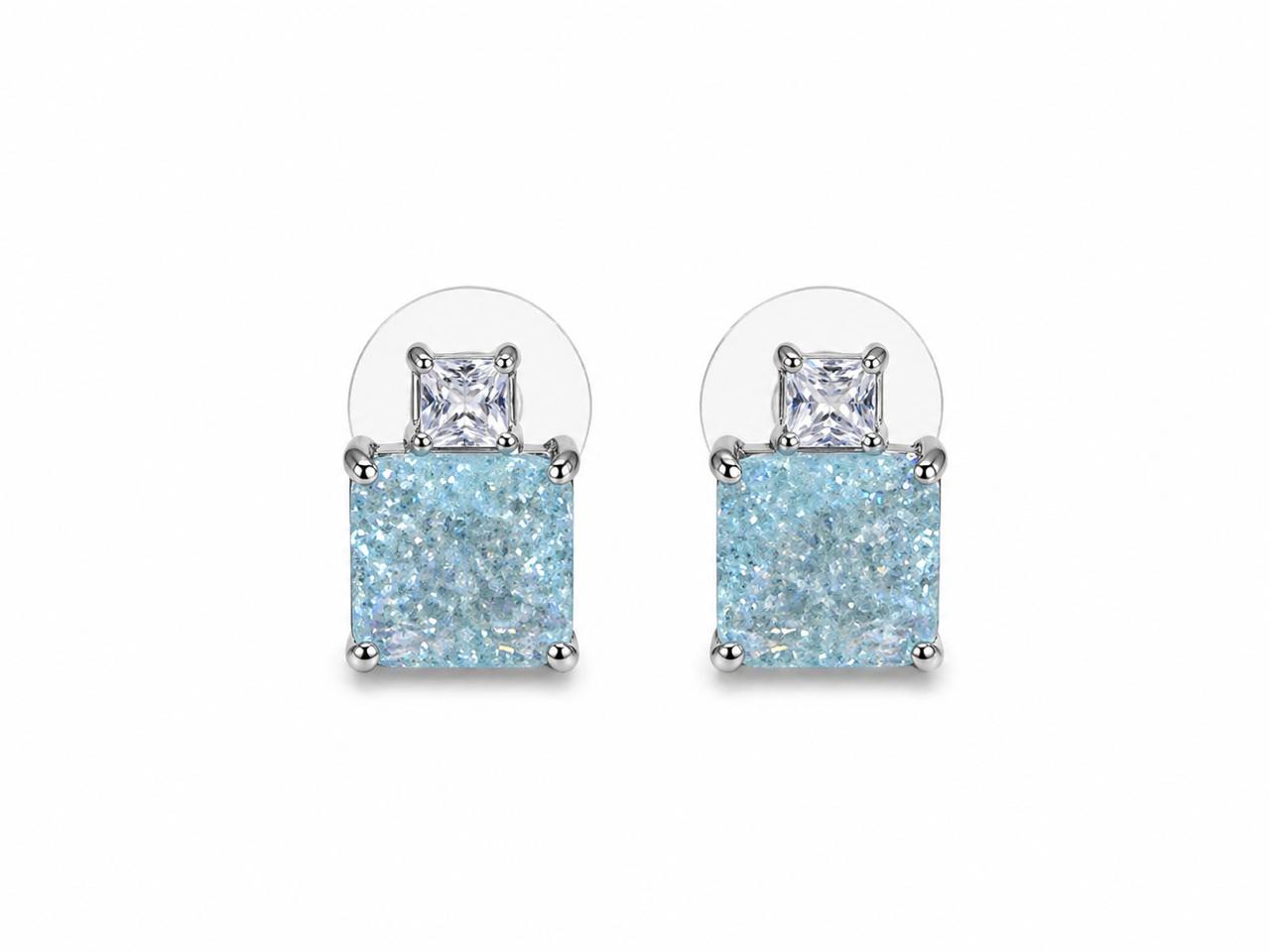 Aretes cuadrados Azules