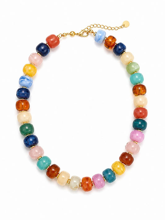 collar cuentas acrlico de colores