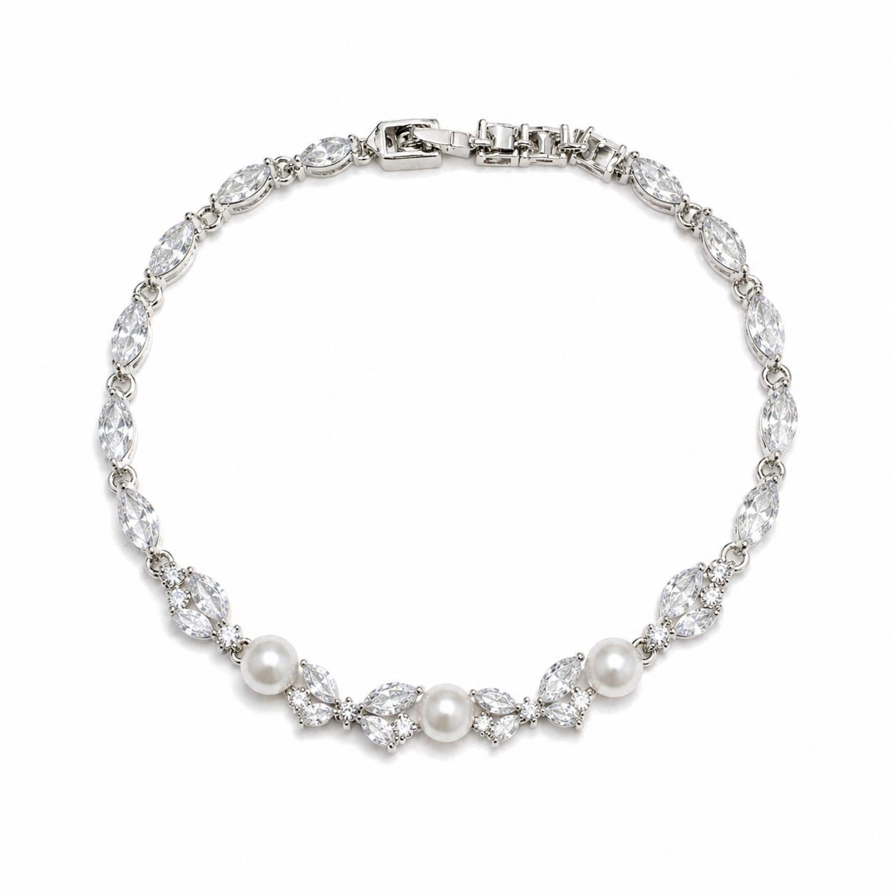 Pulsera Zirconias y perlas